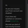 Fiverr International - Customer support and account suspension