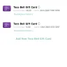 Taco Bell - Gift cards on app