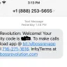 BOSS Revolution - I received a text message may 5 on my phone from 1 (888) 253-5655 saying: