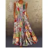 Light In The Box - Women's a line dress maxi long dress khaki sleeveless tribal geometic color block summer round neck hot casual mumu 2021 #8030373 - Photo 1
