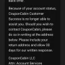 CouponCabin - Cashback account