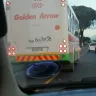 Golden Arrow Bus Services [GABS] - Golden arrow bus driver,, almost nock my car and when I hooter for him he show me a middle finger all the way