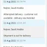 Aramex International - Delay delivery