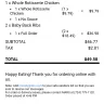 Boston Market - Boston market #411... Ordered online, order went through fine and already charged our bank account for $50.00.