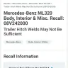 Mercedes-Benz International - Did not fix / repair defective recall product (faulty tow hitch)