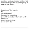 Italian General Consulate In London - Urgently passport