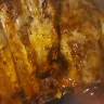 Dallas BBQ - Disgusting refried old oil chicken & ribs - hard as a rock cornbread