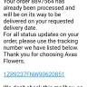 Avas Flowers - Delayed delivery by days