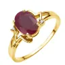 JewelryRoom.com - 1.60 ct genuine ruby & diamond (vs) 10kt solid gold ring - Photo 1
