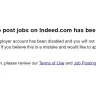 Indeed.com - Disabling my account for no reasson - Photo 1
