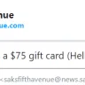 Saks Fifth Avenue - $75 gift card sent to me expired and never replaced - Photo 1
