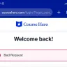 Course Hero - Bad request while logging in