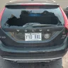 Ramada - Damage to car parked at Ranada By Wyndham Niagara Falls near the falls at Niagara Falls in Ontario, Canada.