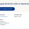 MyHeritage - Charged for a yearly subscription of $149