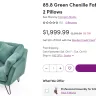 Wayfair CA - Green Chenille Upholstered Sofa with Ottoman