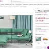 Wayfair CA - Green Chenille Upholstered Sofa with Ottoman