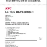 KFC - Order never arrived, Employee hang up on me