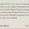 Shopee - Suspended shopee account due to "multiple suspicious invalid returns/refunds"