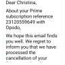 Opodo - Fraudulent subscription  - Photo 1
