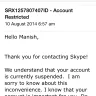 Skype - account restricted and balance deducted