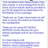 Skyworld Express - Scam through carrier
