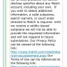 Match.com - cancellation membership with prior notice/explanation