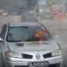 Renault - renault magane caught fire by it's own in singapore