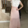 Simply Astonishing - maxi dress — white top, pink sheer bottom