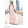 Simply Astonishing - maxi dress — white top, pink sheer bottom