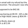 Fashion Nova - incorrect credit amount received