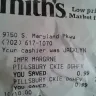 Smith's - complaint against cashier employee named jacklyn at smiths at 9750 s maryland pkwy in las vegas nevada