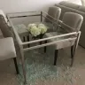 Pottery Barn - shattered glass top dining table