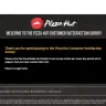 Pizza Hut - horrible customer service - survey was blocked