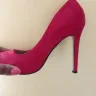 Jumia - red suade high heel shoes.