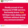 KTM / Keretapi Tanah Melayu - long hours delayed without announcement