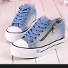 Wish - women's fashion canvas shoes sneakers thick-soled shoes.