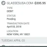 Glasses USA - trying to take money from my gobank account never authorized and did not place order