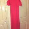 Queenfy - half sleeve solid color dress (red) - Photo 2