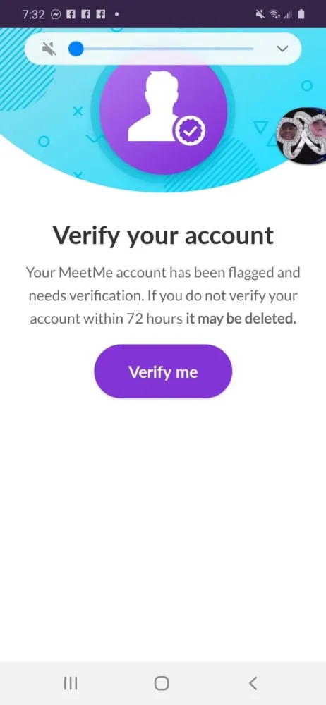 Verify account meetme 