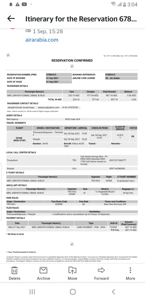 Airarabia ticket booking