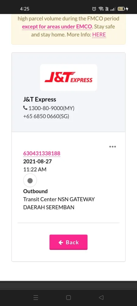 Contact gateway number nsn seremban j&t