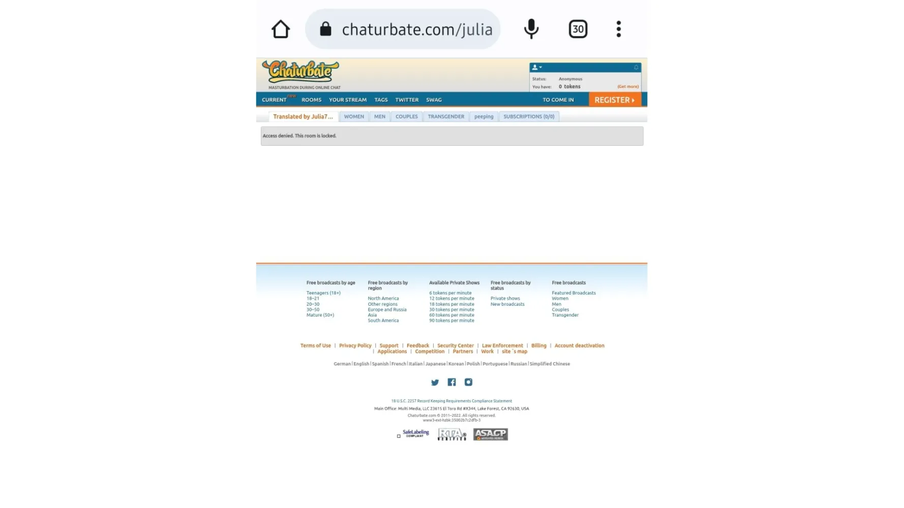 Chaturbate Access Denied