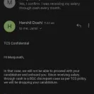 Tata Consultancy Services - employee working with fake experience - Photo 5 - comment #2260480