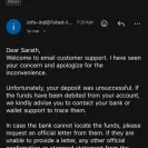 1xBet - Didn’t receive my deposit amount - Photo 1 - update #2573680