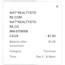 NIC*Realtystore, CA (866) 675-8058 - There taking money out of my account - Photo 1 - comment #2276889