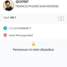 Grabcar Malaysia - asking grabcar driver to pick up passenger who is few kilometer from the driver - Photo 1 - comment #1991251