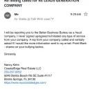 Talk With Lead - unsolicited email spamming - Photo 1 - comment #2567276