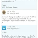 Wish - refuses to refund and they changed dates of arrival so they don't have to refund. - Photo 1 - update #1900391
