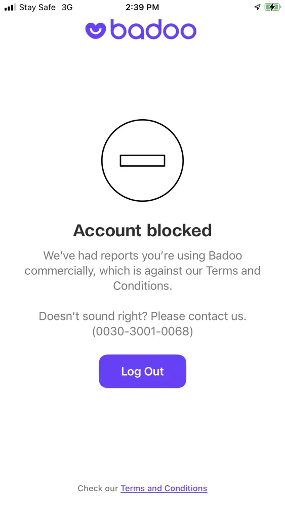 Badoo to problem connection with Badoo's Selfie
